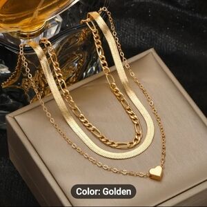 Heart necklace layers 3